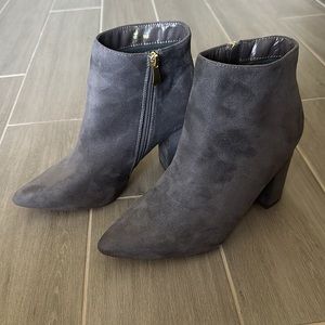 Liliana Gray Suede Booties Size 8 1/2